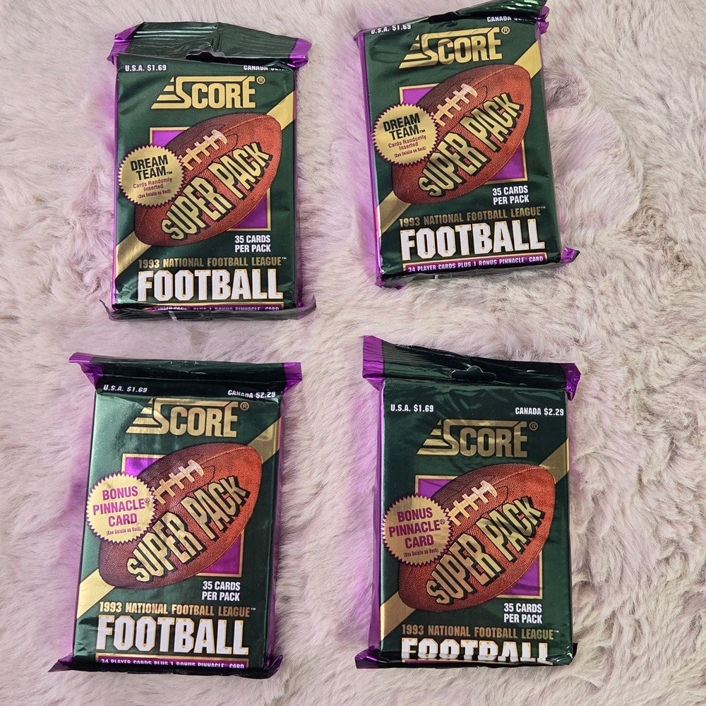 4 Pack Lot 1993 Score Football Super Packs 35 Cards Each Sealed NFL Pinnacle